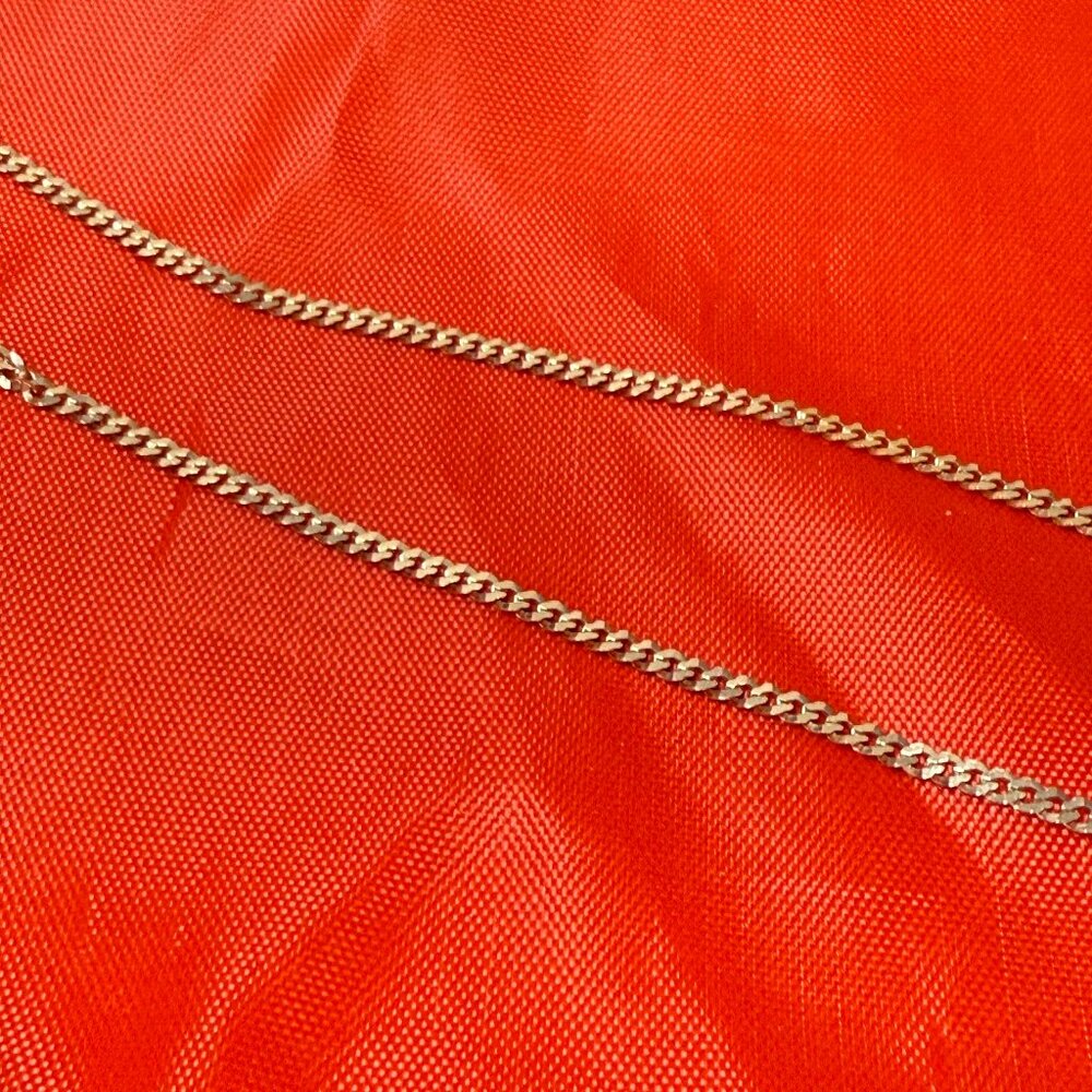 18" Rose Gold Over 925 Sterling Silver Flat Cuban Chain – 2.1mm